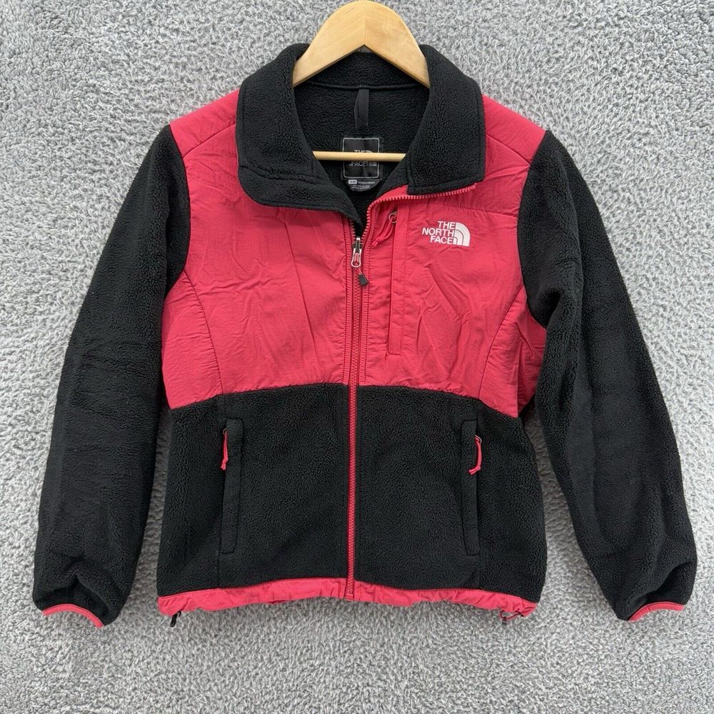 The North Face Denali Jacket Women's Small Pink Black Fleece Full Zip Polartec‎